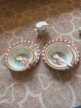 Mackenzie-Child’s holiday plates, bowls, spoons Melamine Dinnerware Set